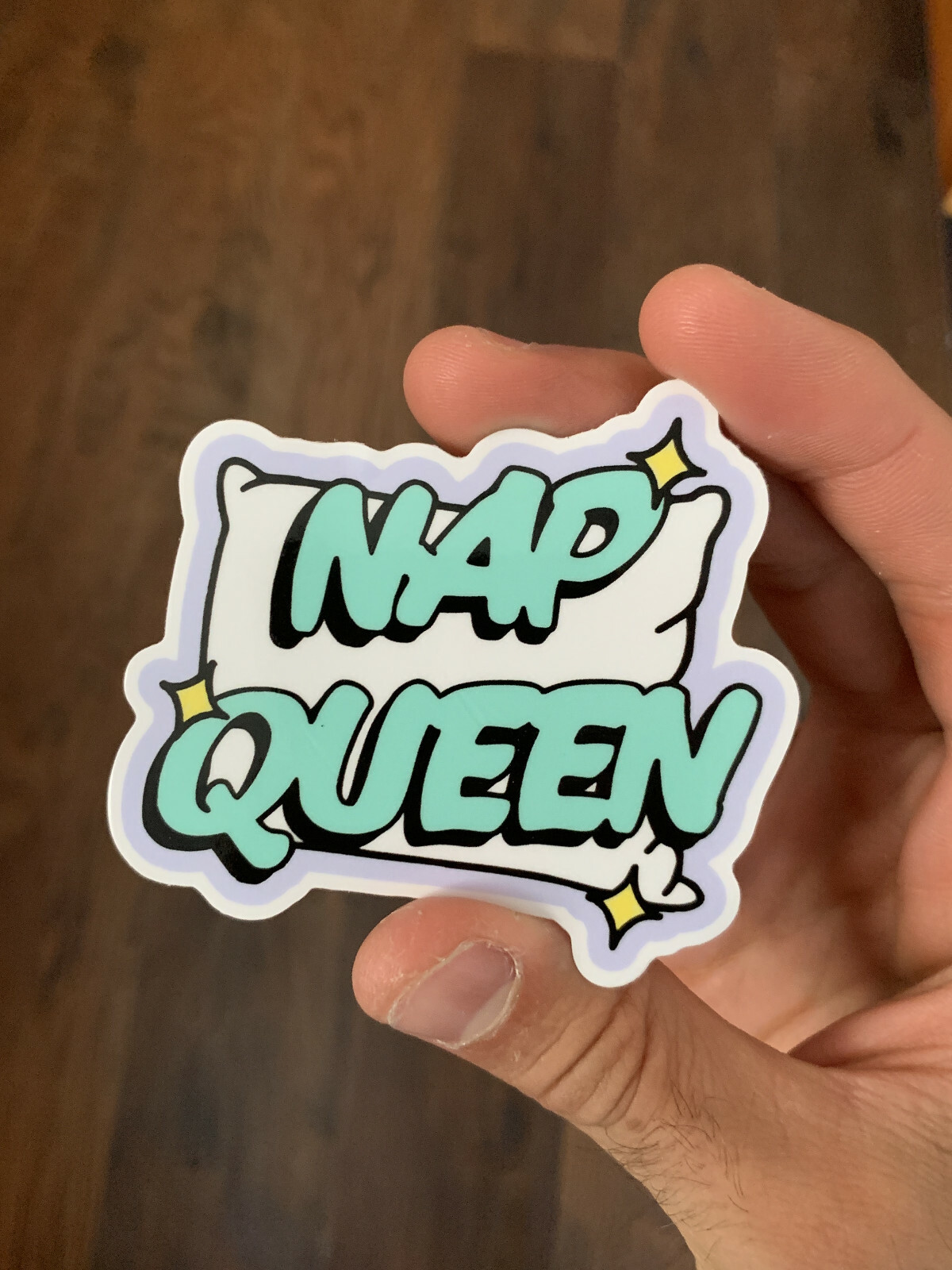 Nap Queen Funny Parody High Quality Premium Vinyl Sticker for Bottle Car Laptop