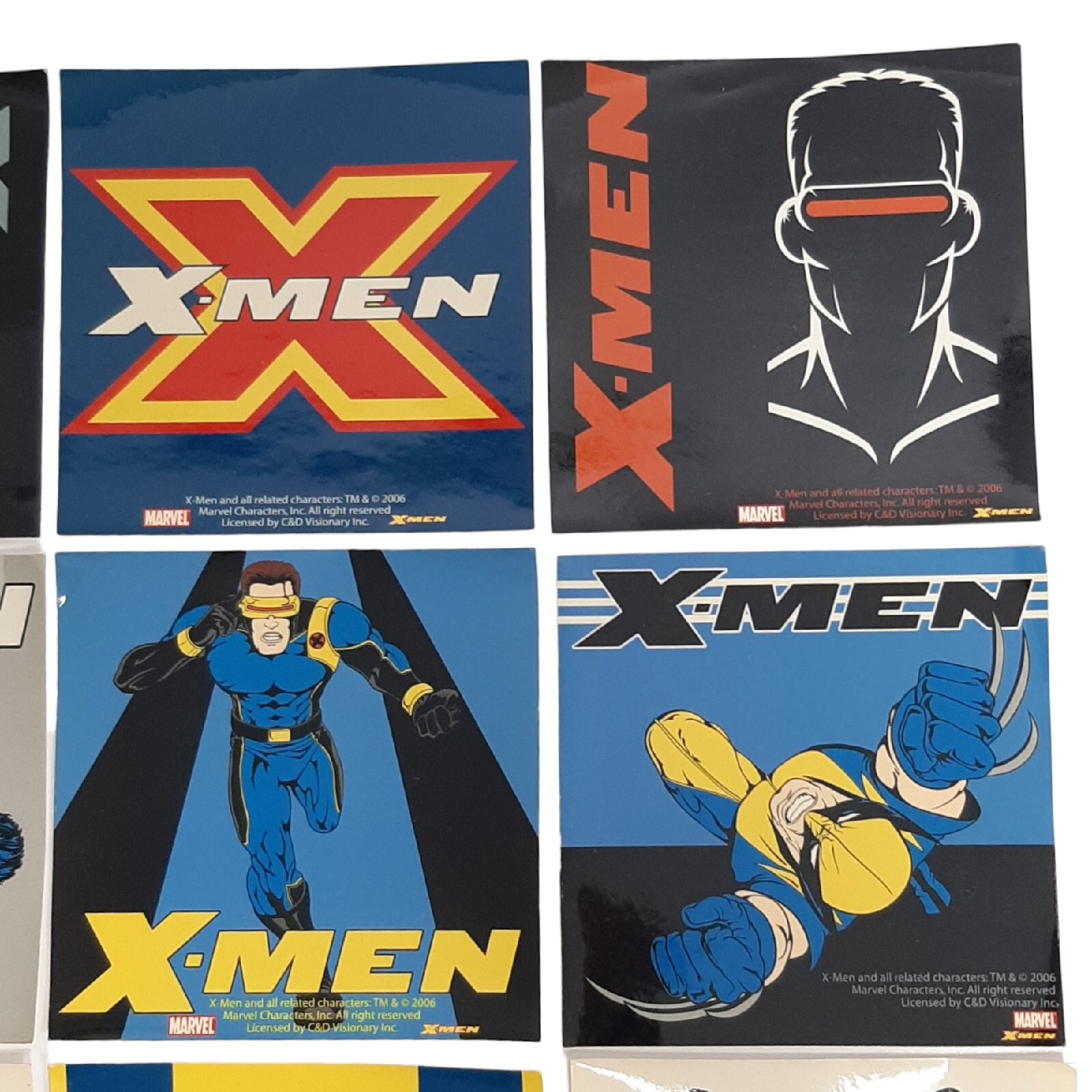 11 Marvel X-men Sticker Lot 4"x4" 9 Square & 2 Round