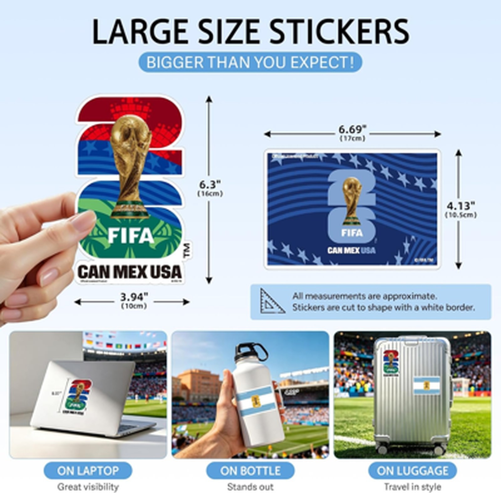 Fifa World Cup 2026 USA Car Decal Pack Official Licensed Waterproof Vinyl Soccer