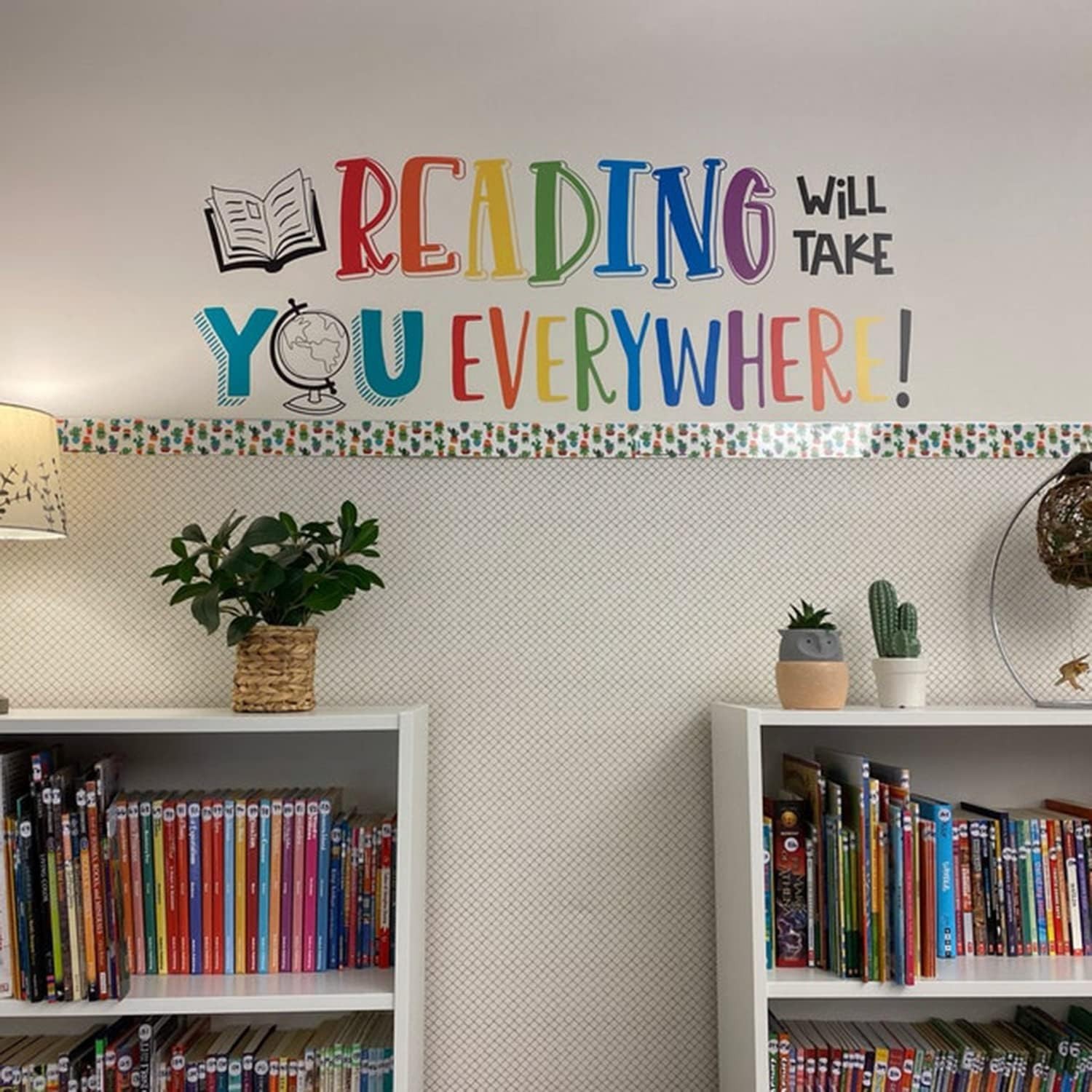 Reading Will Take You Everywhere Inspirational Quote Wall Decal Sticker, Moti…