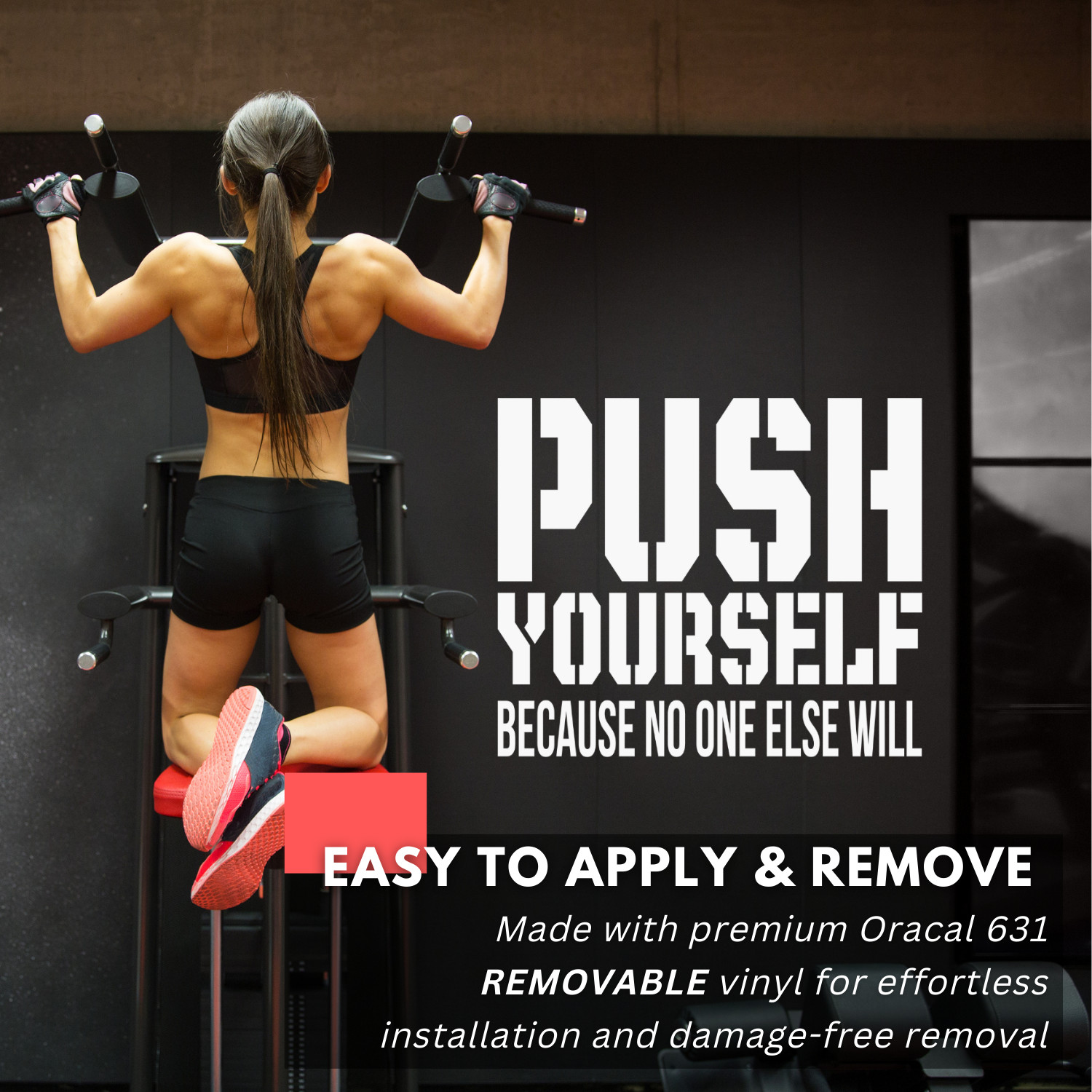 Push Yourself Gym Motivational Wall Decal Sticker Quote Home Vinyl Decor