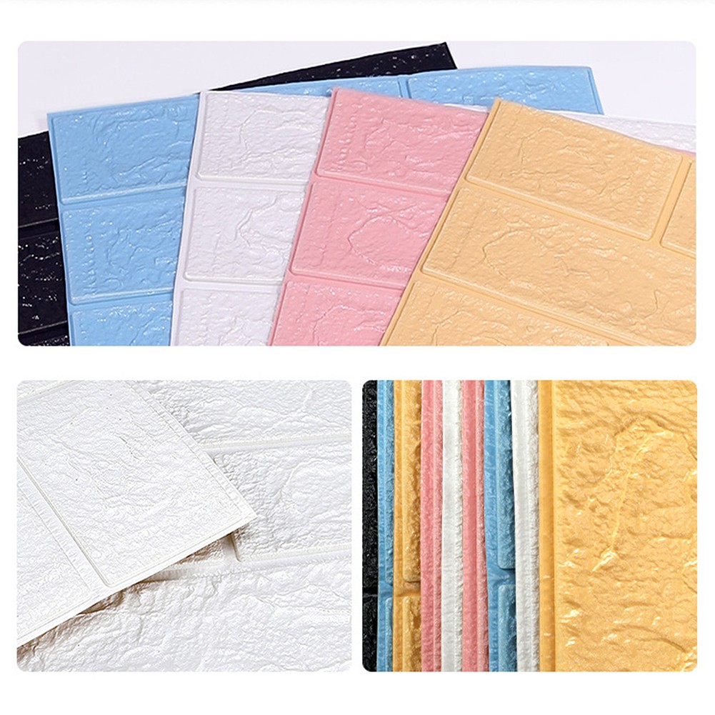 10pc 3D Foam Brick Stone Wall Panels Marbing Wallpaper Self Adhesive Waterproof