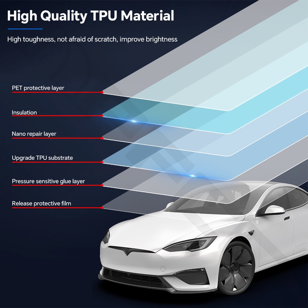 Full Car For Tesla Model S Plaid 2026-UP Precut Paint Protection Film 8.5Mil TPU