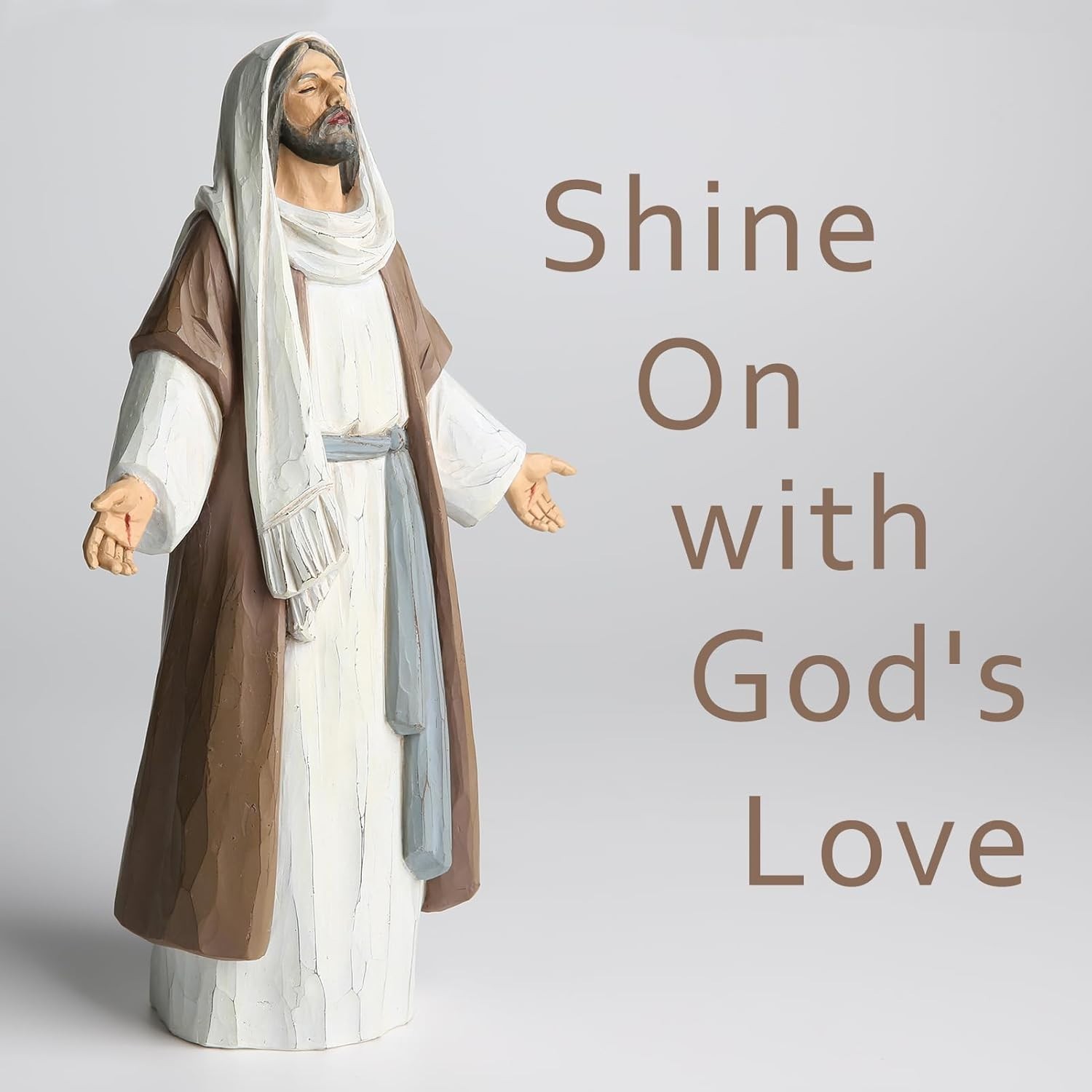 Jesus Christ Statue with Open Arms, Hand Painted Saint Statue Religious Modern H