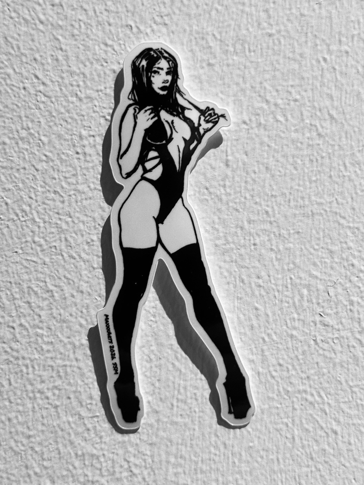 Sexy Pinup Girl Humor Skateboard Laptop Guitar Decal Sticker