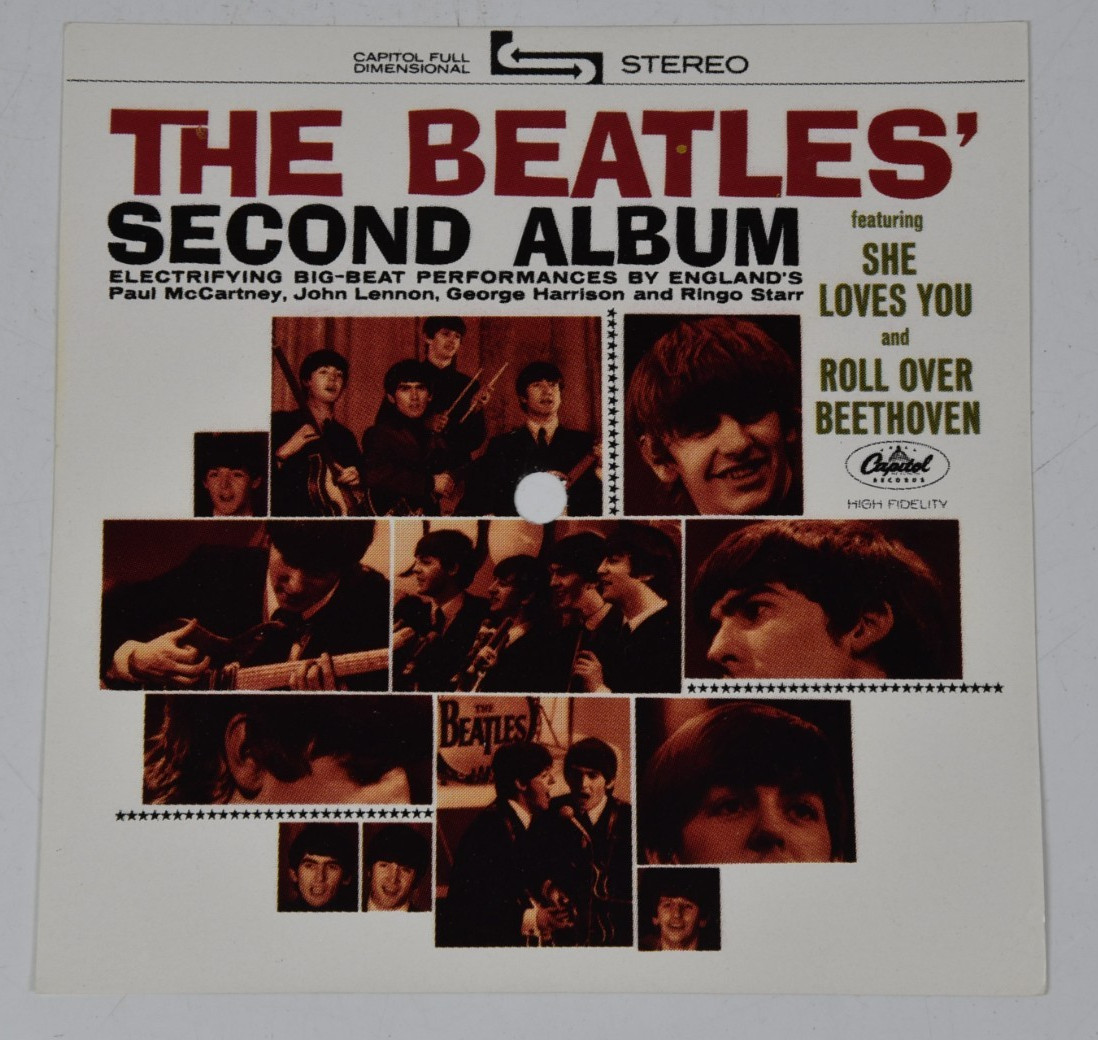 Vintage Beatles' Second Album Insert Cover Art 6" Art Print 45 Record Paper ONLY