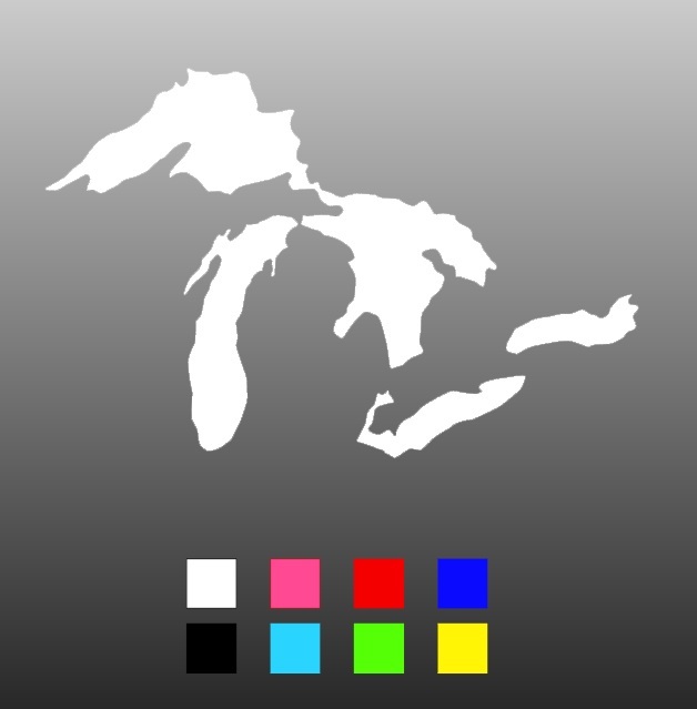 1,000 x Pieces Great Lakes Die Cut Window Sticker Decal – Multiple Colors Mix