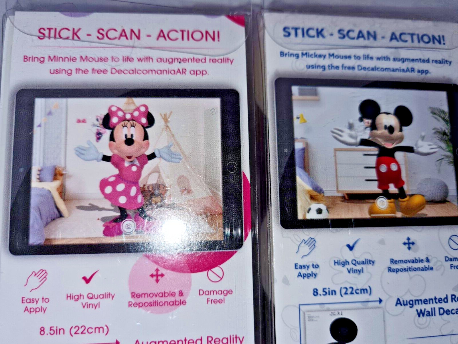 NEW Disney Mickey Mouse AND Minnie Mouse Wall Decal Decor Peel Stick