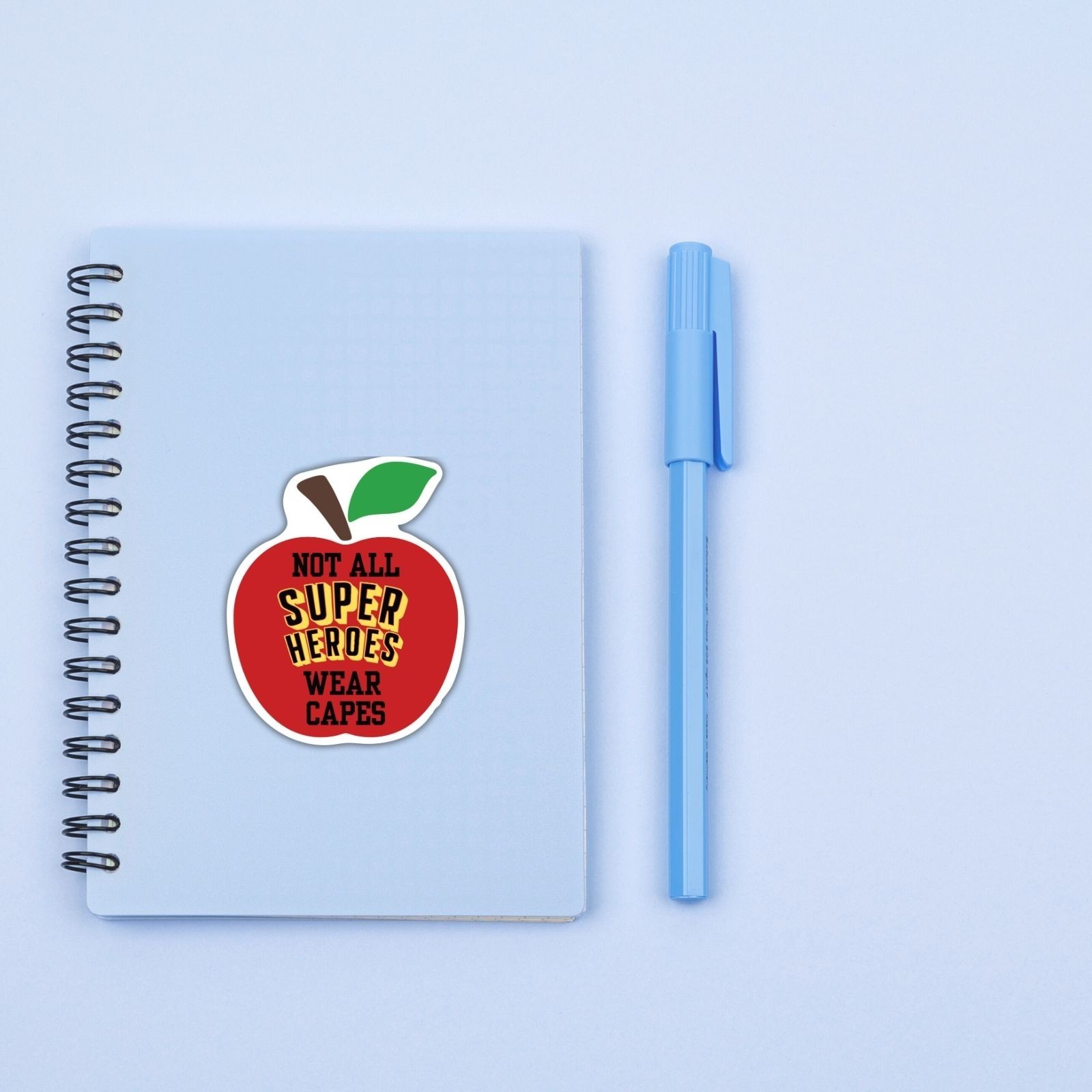 Teacher Appreciation Vinyl Sticker 2.5” – “Not All Superheroes Wear Capes” Apple