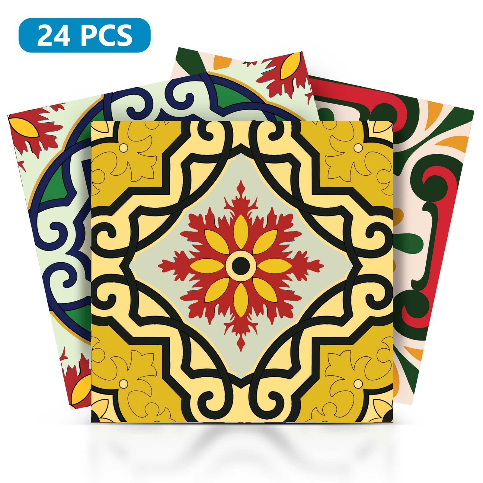 Backsplash Tile Stickers 24 PC Set Authentic Traditional Talavera Tiles Stick…