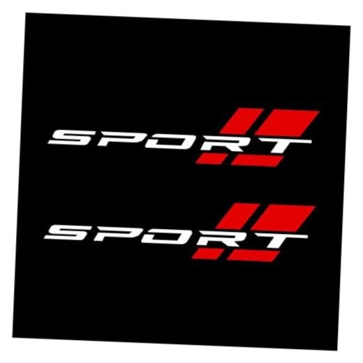 2PCS Car Sport Letter Logo Vinyl Decal, Exterior Accessories Fit for White&red