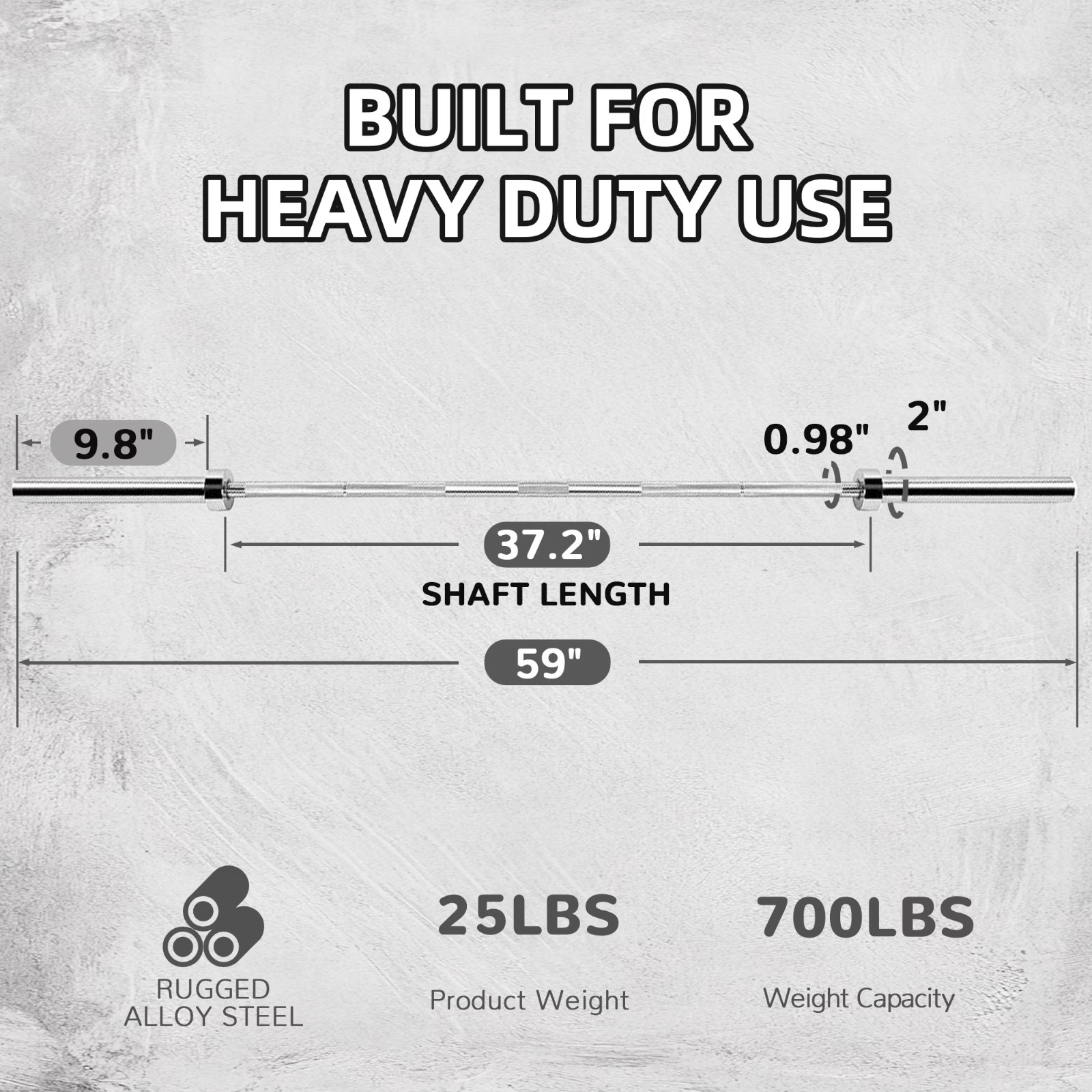 BalanceFrom Olympic Bar for Weightlifting and Power Lifting Barbell, 700-Pound