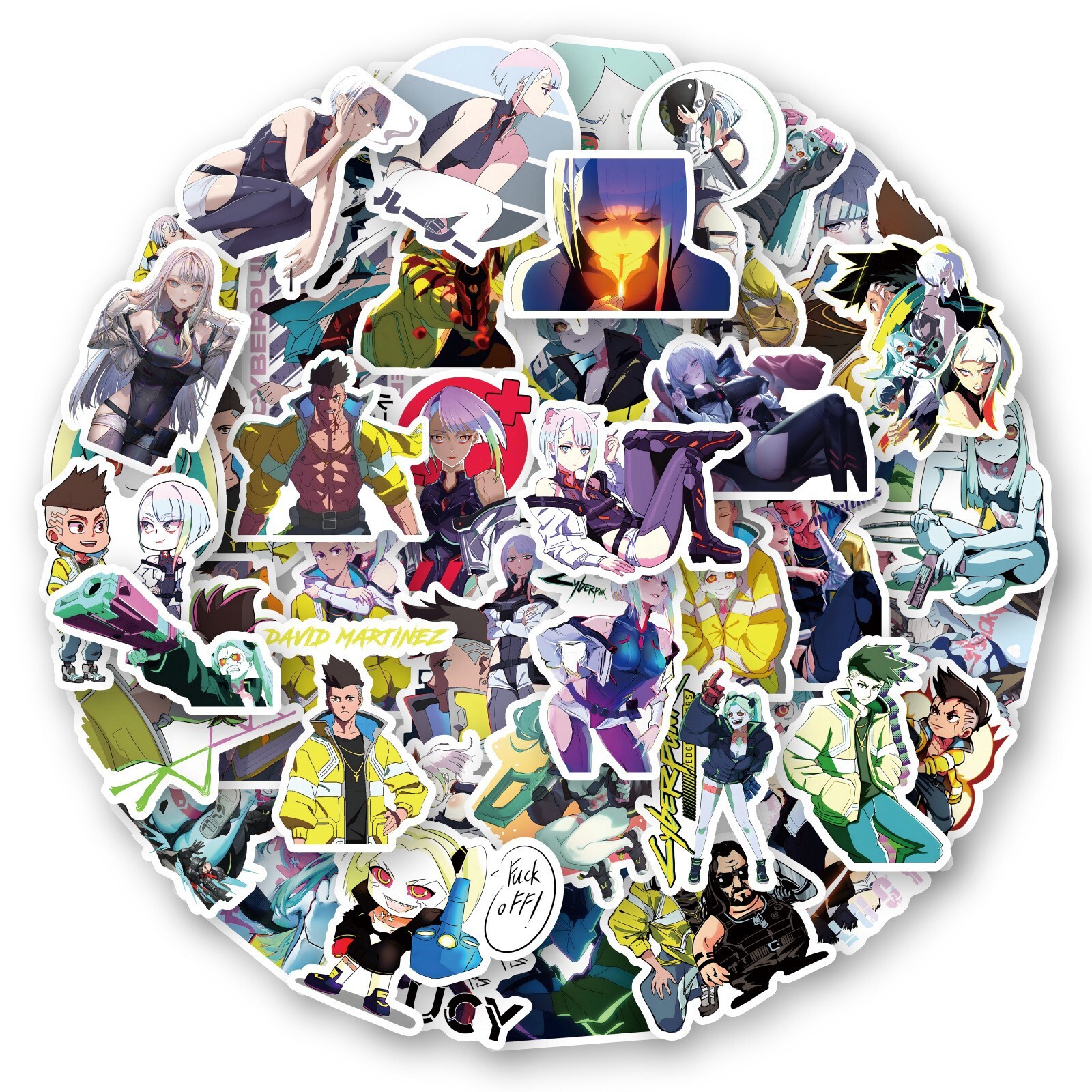 100Pcs Cyberpunk: Edgerunners Cartoon Sticker for Teens Girls Water Bottles
