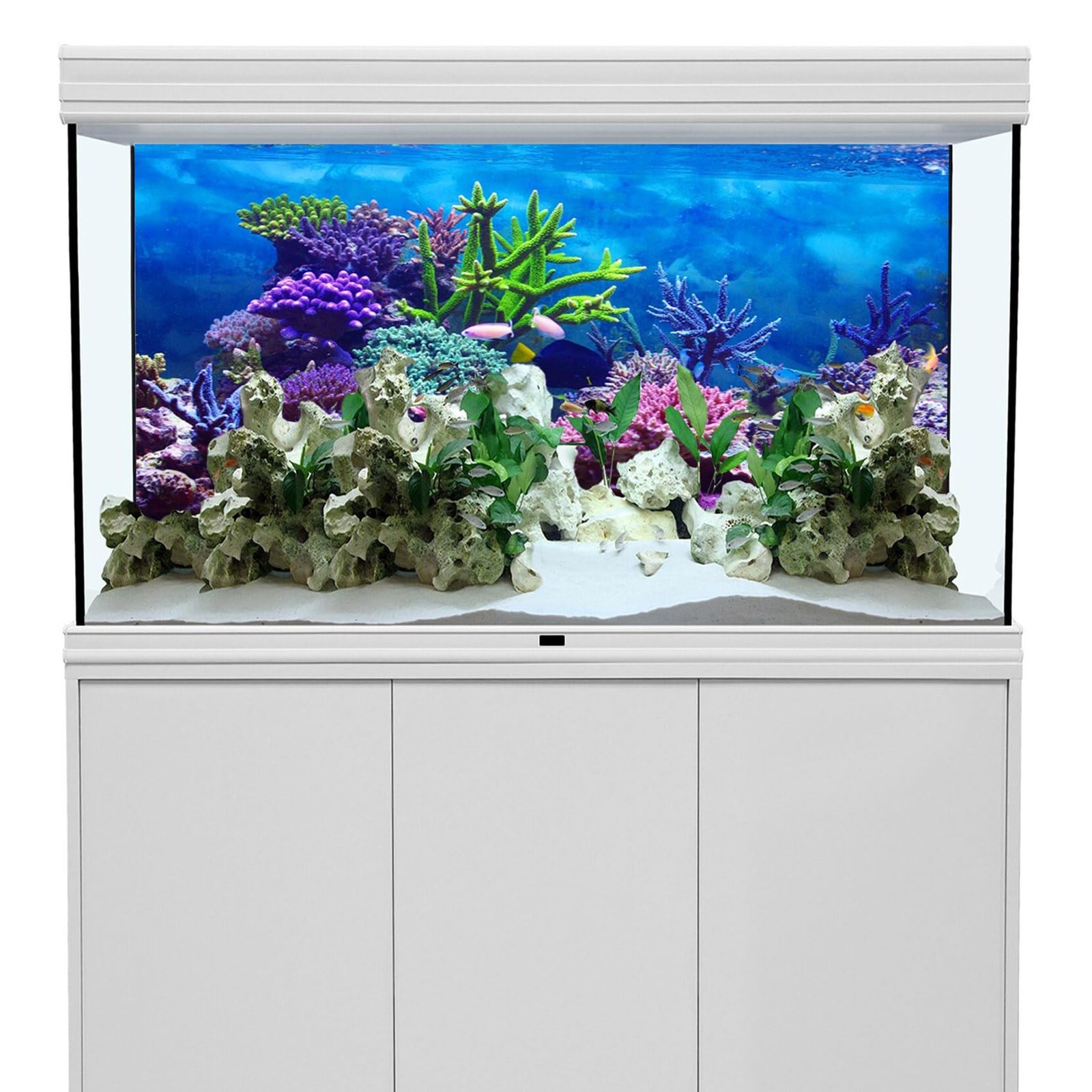 YongFoto Ocean Theme Fish Tank Background 72×24 inch Coral Seaweed Reef Rock …