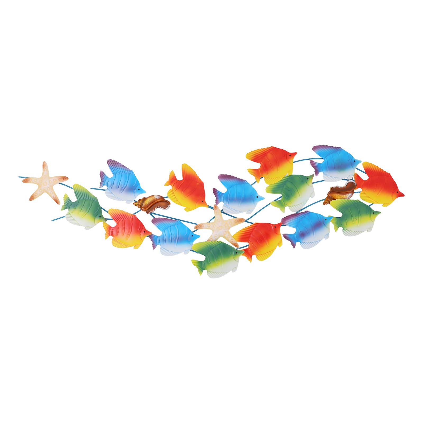 Metal Marine Fish Group Wall Decoration,ocean Decor Art F/ Living Room/bedroom