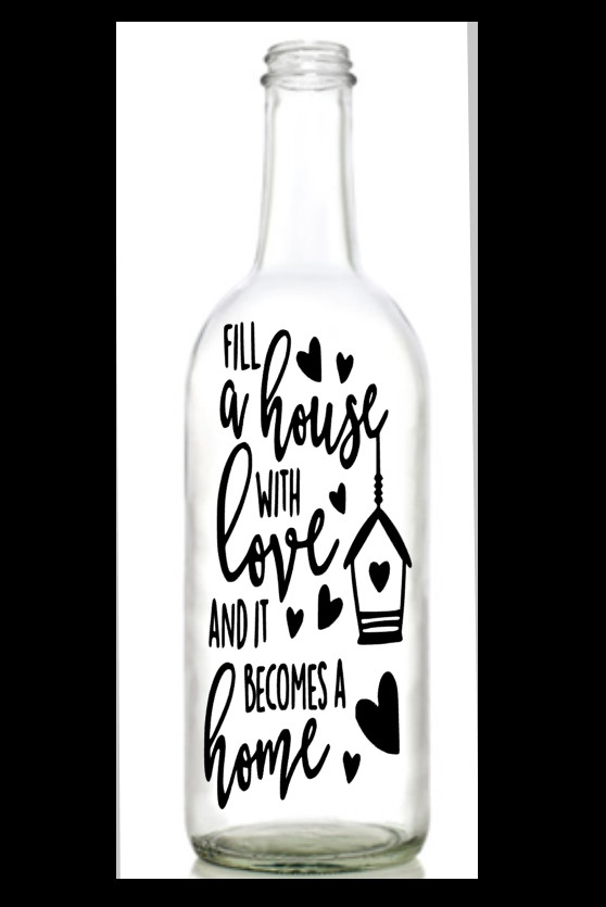 Vinyl Decal Sticker for Wine bottle diy NEW HOUSE , HOME , LOVE