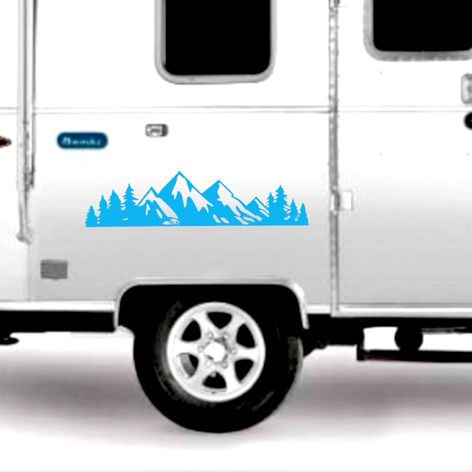 MOUNTAIN RANGE TREE LANDSCAPE SCENE Vinyl Decal for Car Jeep Truck