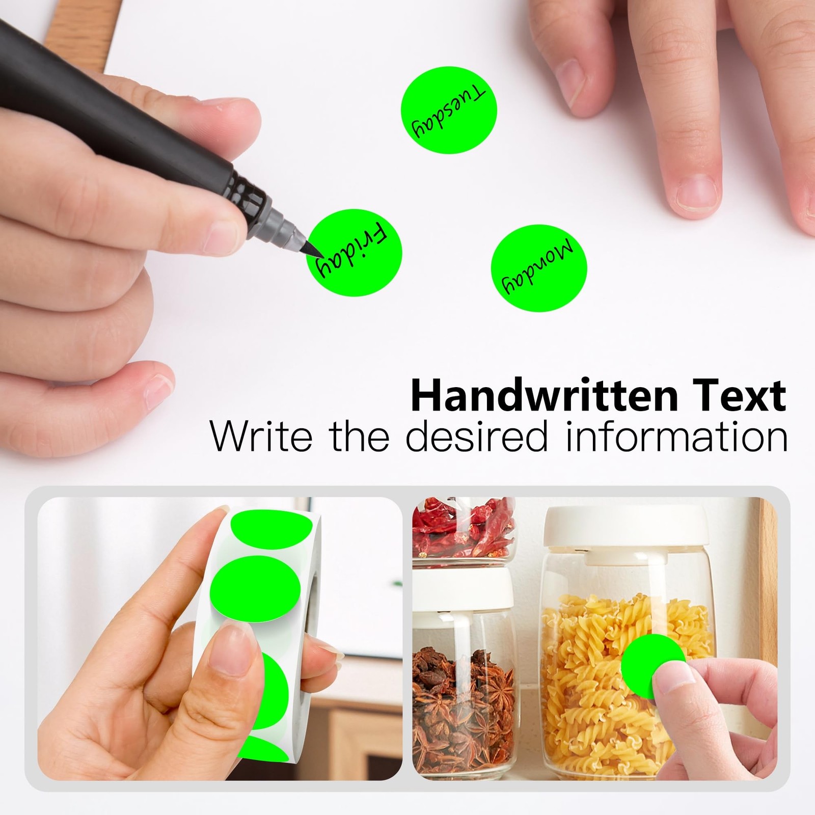 Fluorescent Green 1 Inch Round Color Coding Labels with 4000 Dots, 4 Rolls – …