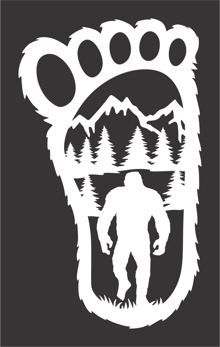 Bigfoot Yeti Footprint Vinyl Decal Sticker Car Truck Window Bumper Wall Tablet