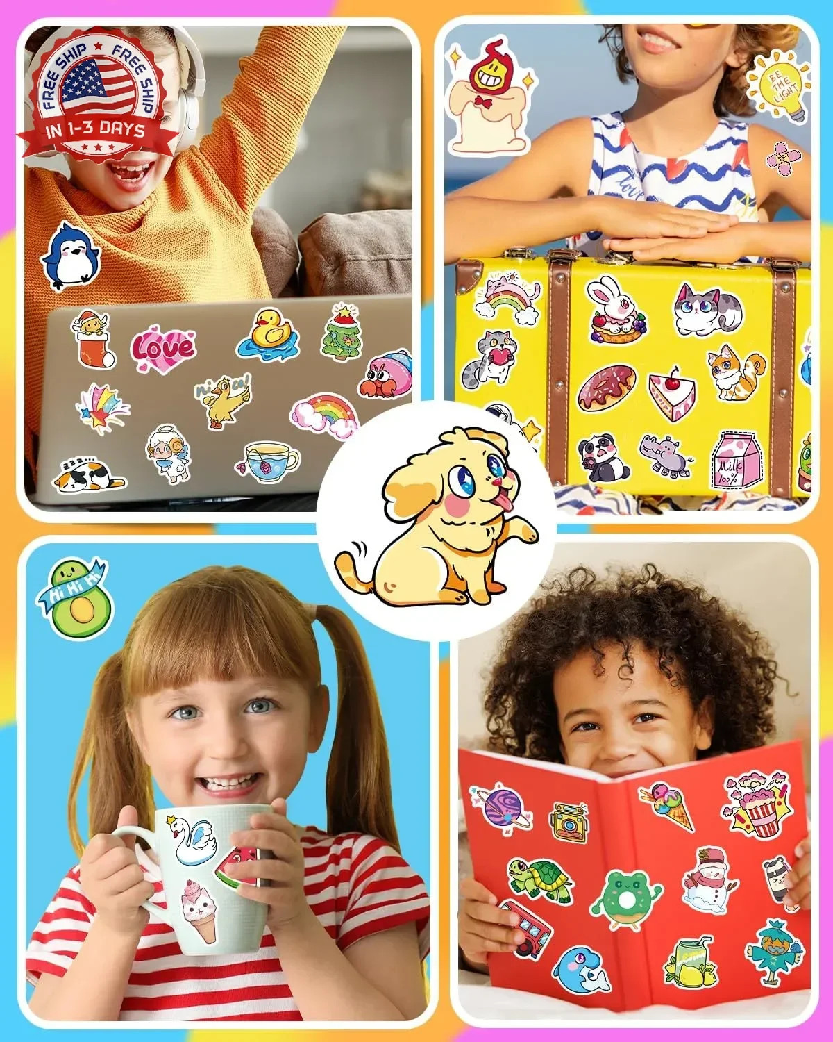 Stickers for Kids, 600Pcs Cute Water Bottle Stickers for Teens, Vinyl Waterproof