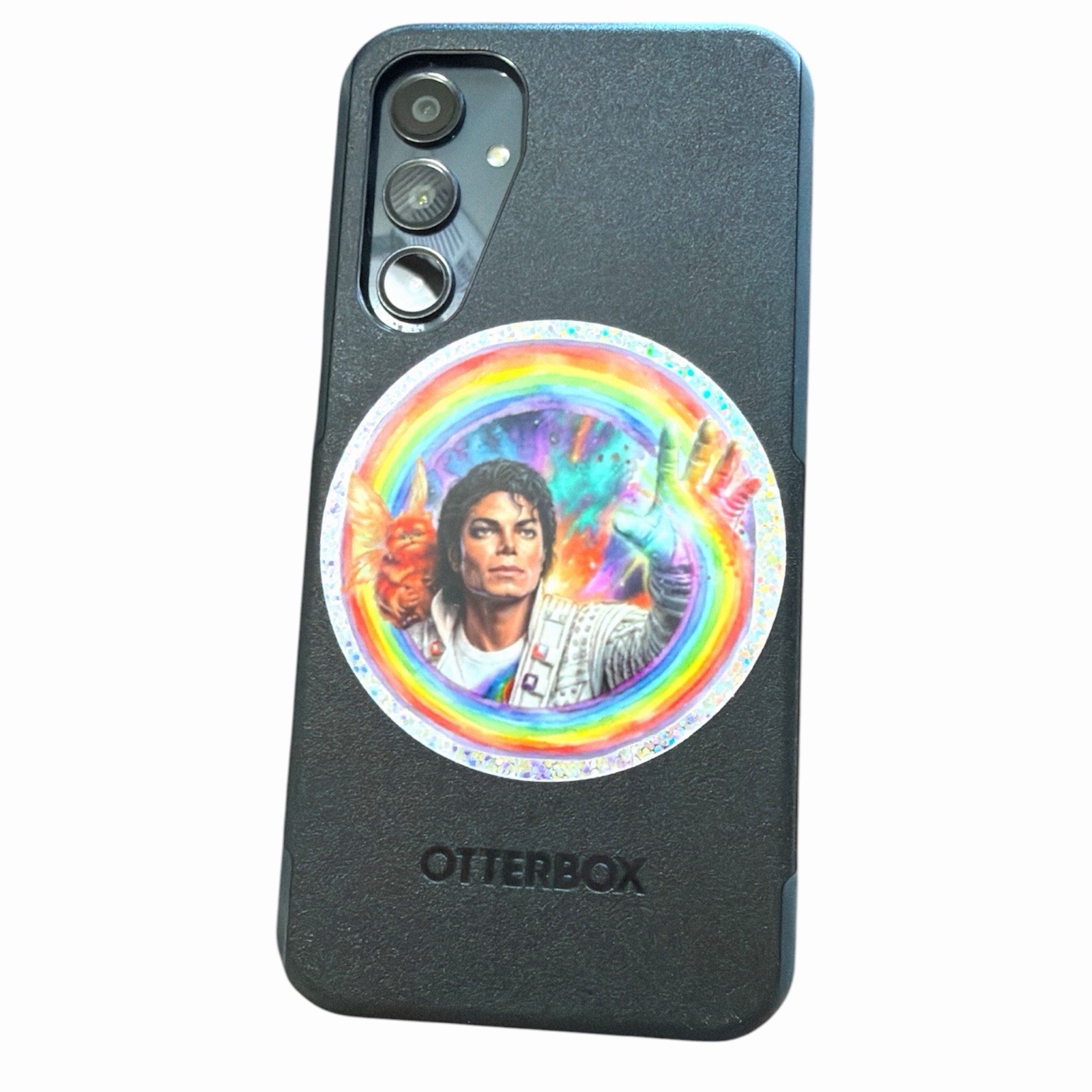 Captain EO Glitter 3” Circle Sticker Fuzzball Retro FREE SHIPPING 🌈✨