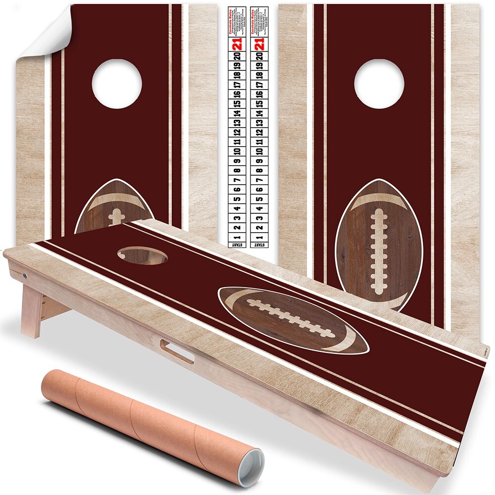 Brown College Station, Texas Football Tailgating Cornhole Wrap Stickers Skins