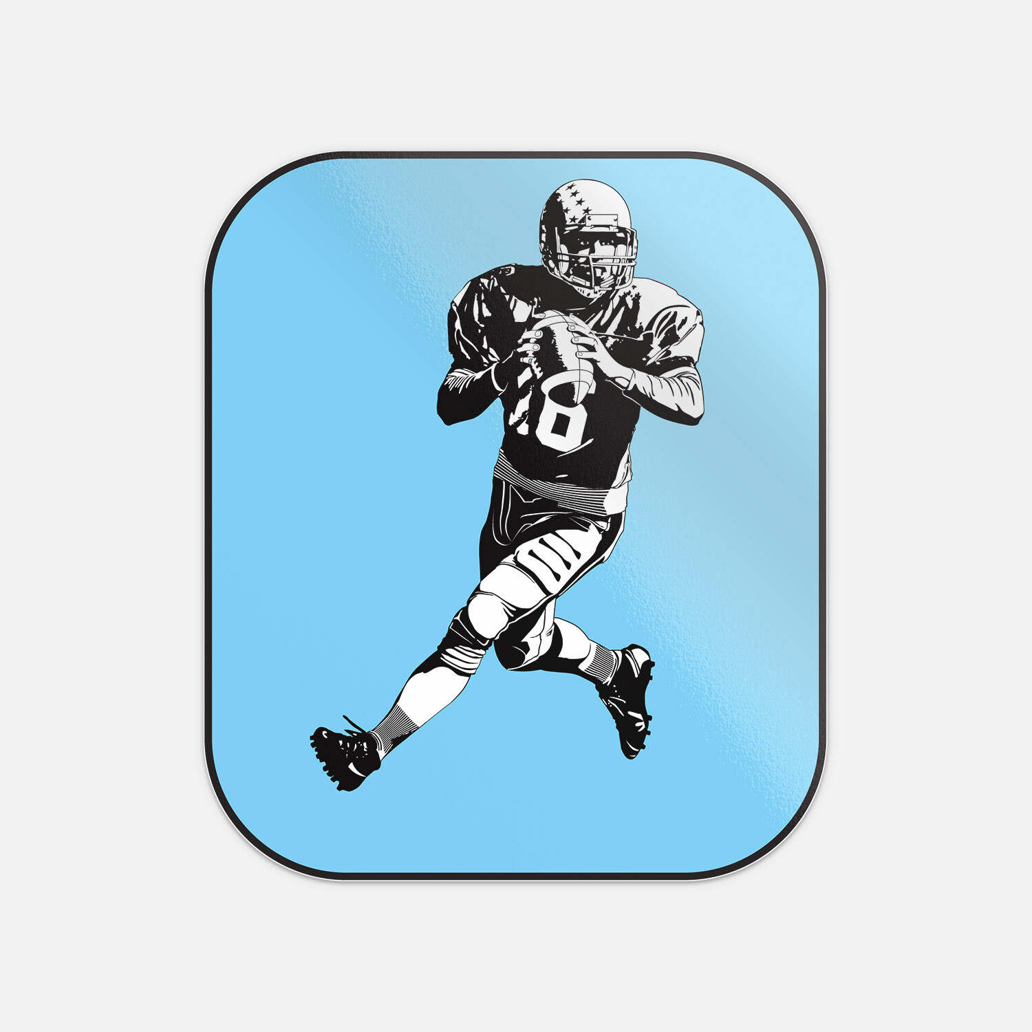 Retro American Football Rugby Player Vinyl Sticker Decal