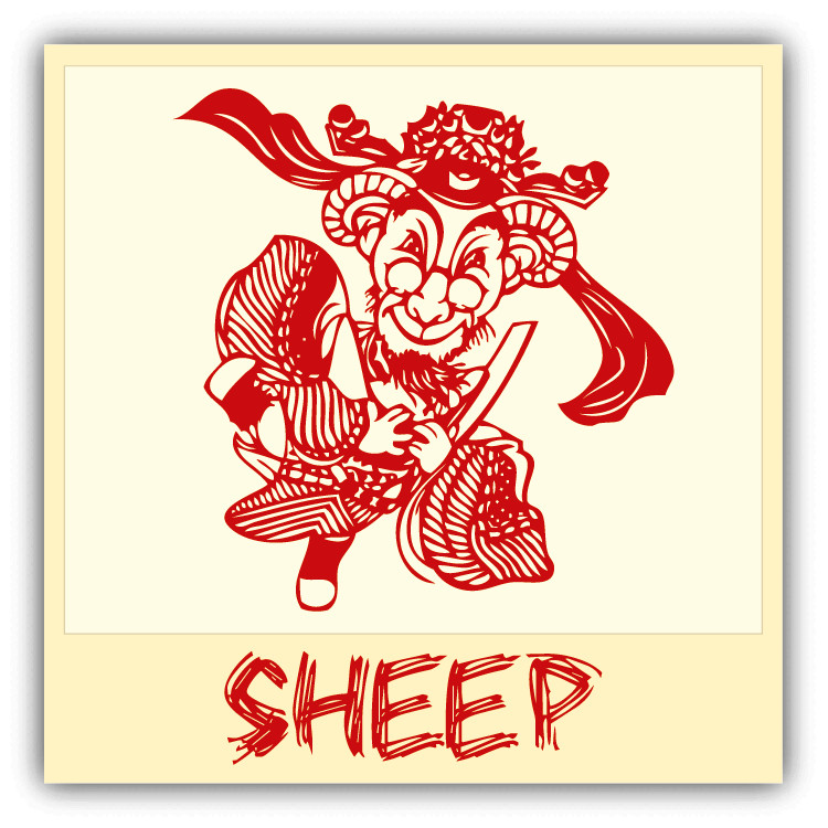 Sheep Chinese Zodiac Sheng Xiao Humor Sign Car Bumper Sticker Decal