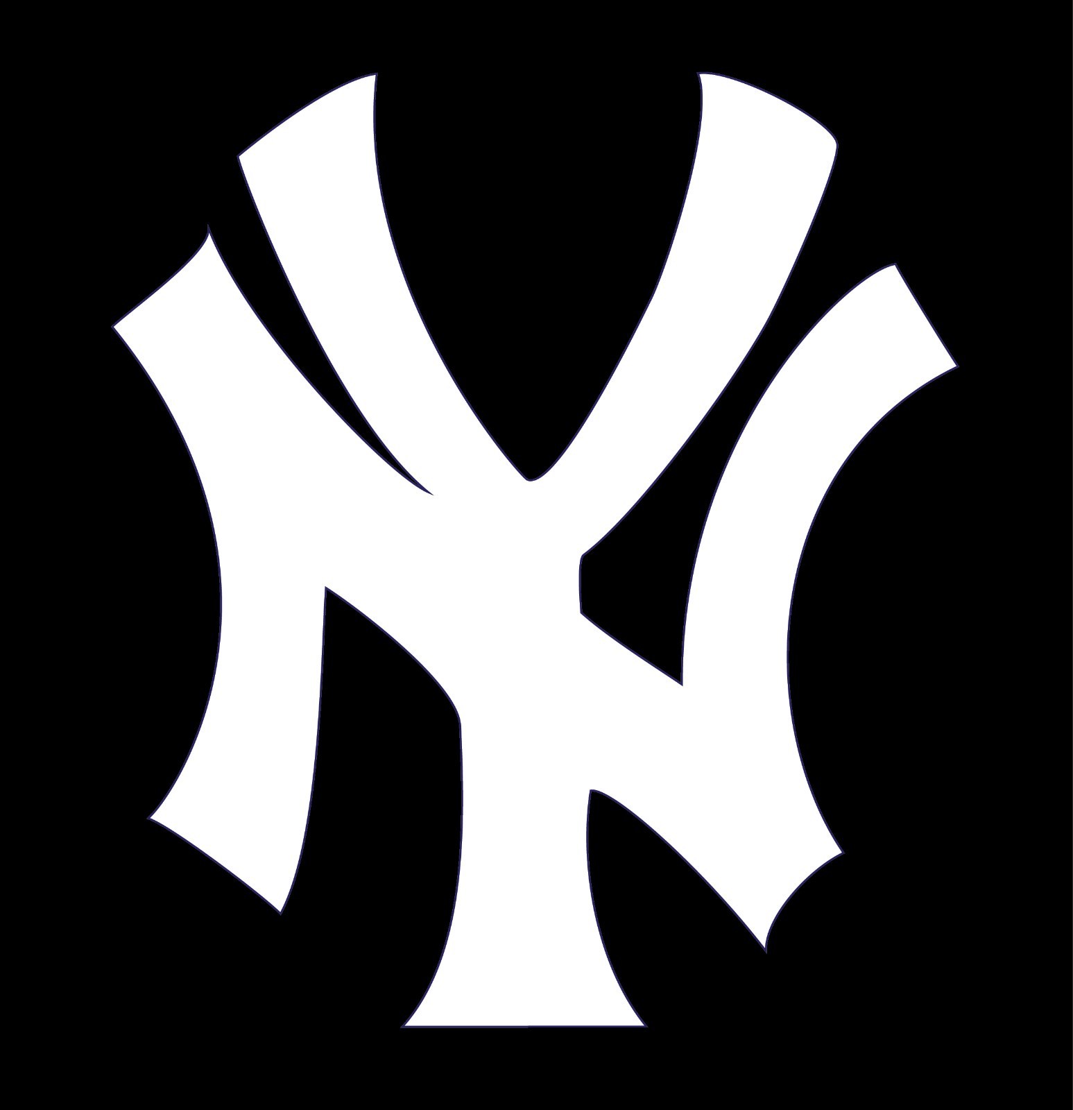 New York Yankees "NY" logo White Black Navy Blue Vinyl Decals Choose your size