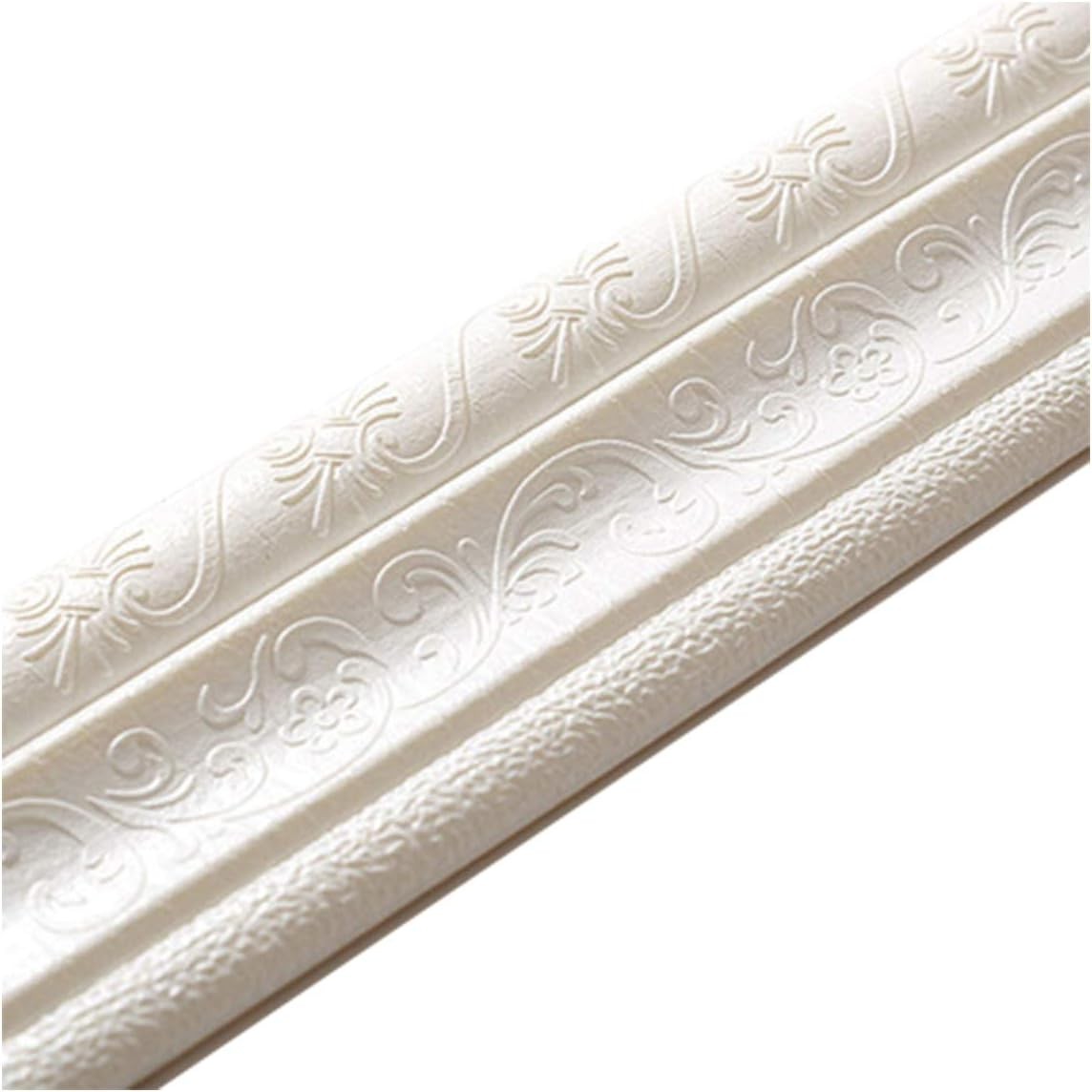 90"x 3" Self Adhesive Flexible Foam Molding Trim, 3D Sticky Decorative Wall L…