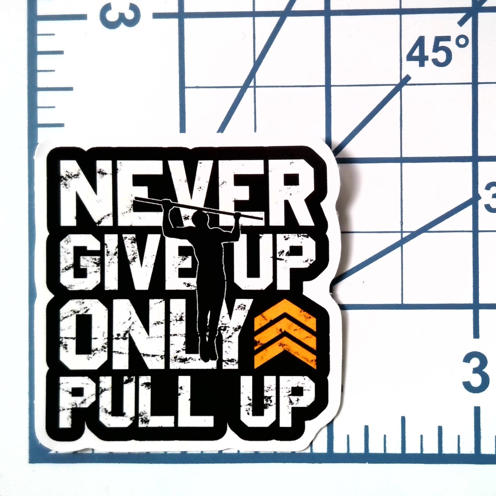 Never Give Up Only Pull Up Sticker Motivational Fitness Gym Workout Laptop Decal