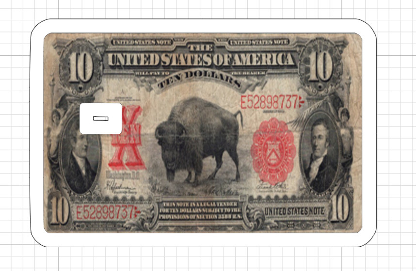 Weathered 1899 $5 Bill Native American Credit Debit Card Skin Chief Five Dollar