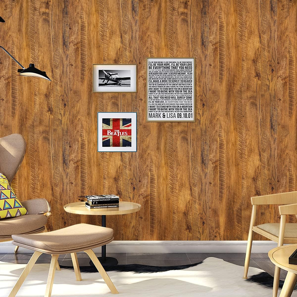 Brown Wood Grain Contact Paper Wood Look Wallpaper Rustic Faux Wood Peel and …