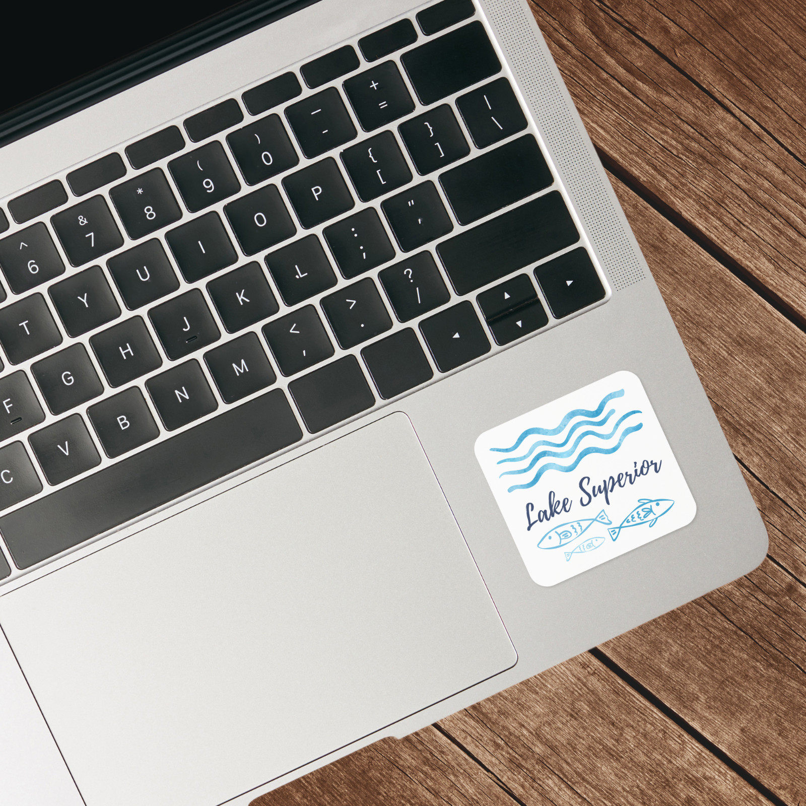 Lake Superior Sticker Vinyl Decal Great Lakes Waves Fish Waterproof