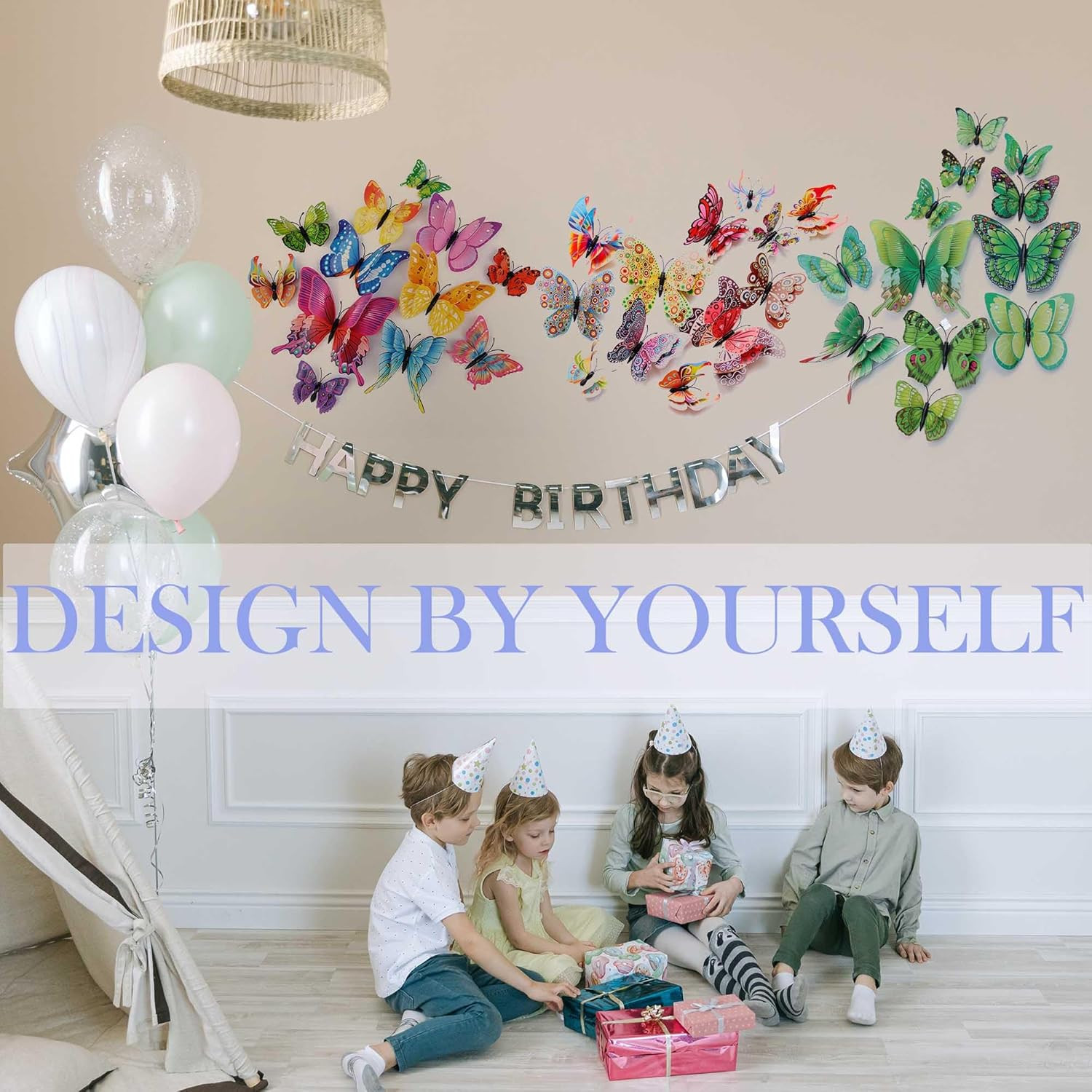Butterfly Wall Decor 24/48 PCS, 3D Butterflies Stickers for Party Decorations wi