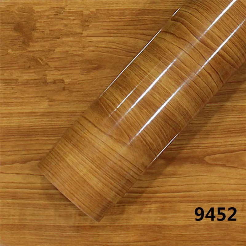 High Gloss Wood Grain Vinyl for Car Interior Furniture Countertop Wrap Sticker