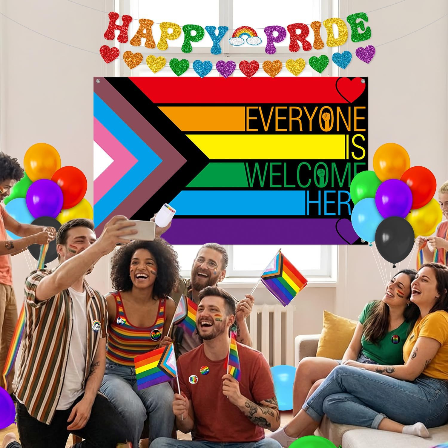 Pride Decorations, Gay Pride Decorations, Include Rainbow Every One Is Welcome H