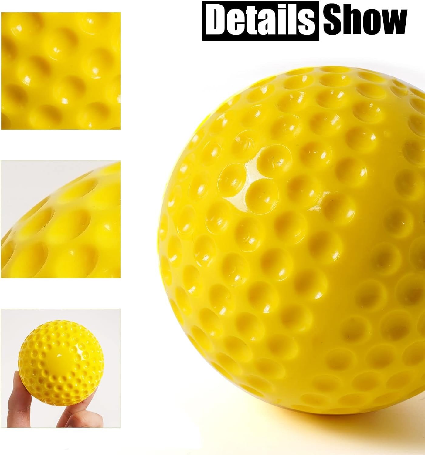 Baseballs 12 Pack Dimpled Baseballs, 9-Inch Pitching Machine Balls for Hand-E…