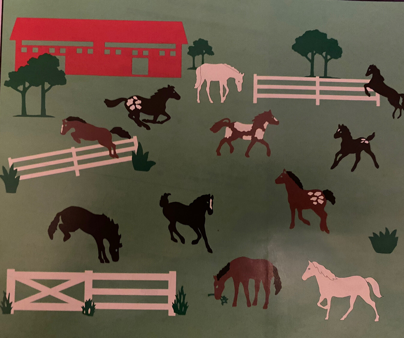 Horsin’ Around Mustangs up to 6” Vintage Stik-EES Vinyl Decals Window Clings NEW