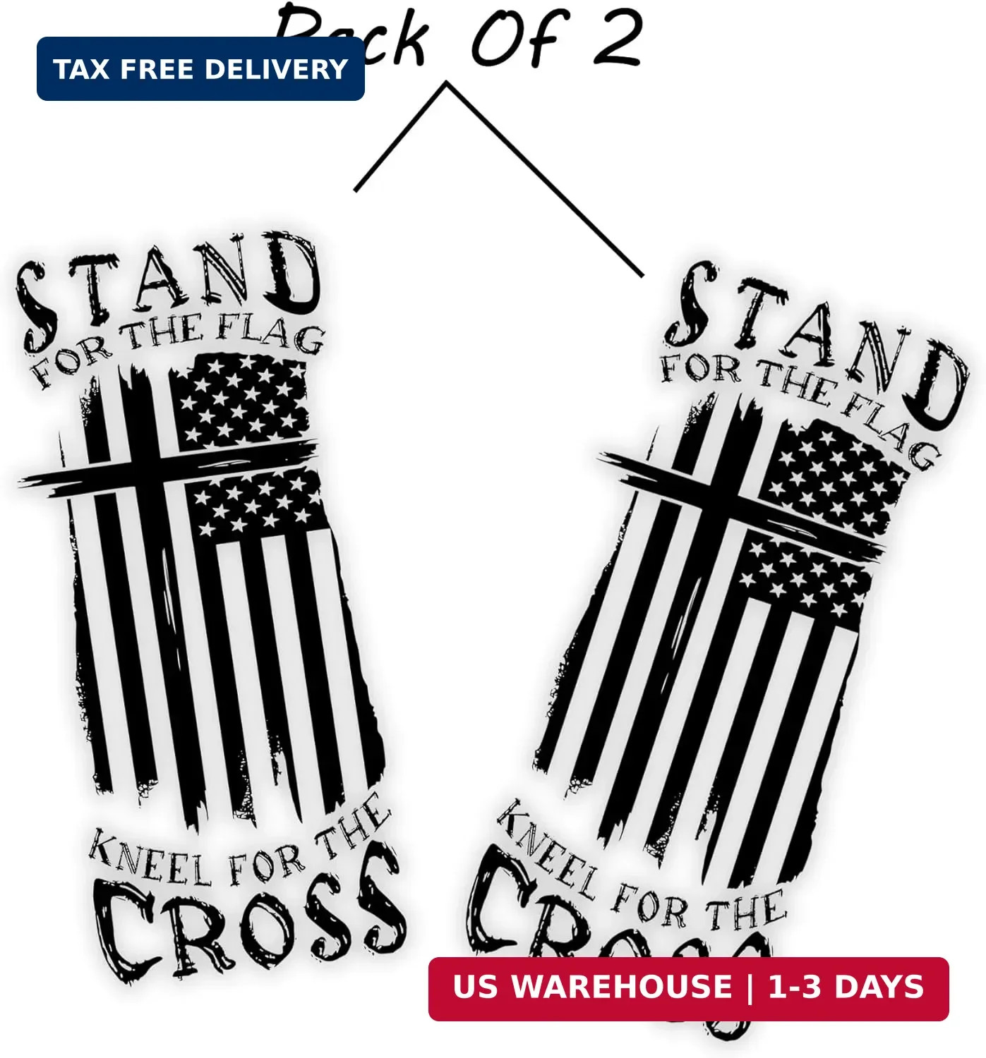 eDesign Stand for The Flag Kneel for The Cross Sticker Decal Vinyl – 5 Inches –