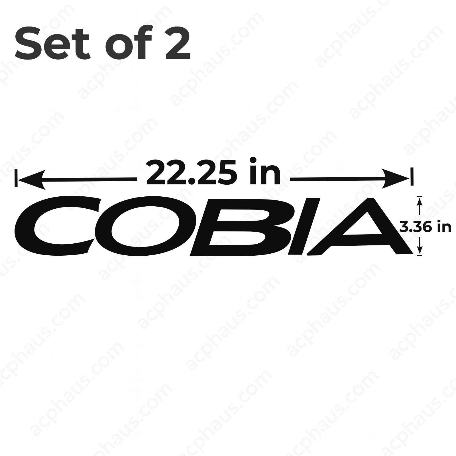 2 Pack COBIA Boat Decals 22.25"x3.36" Marine Vinyl Stickers (1 Color, 6 Opts)