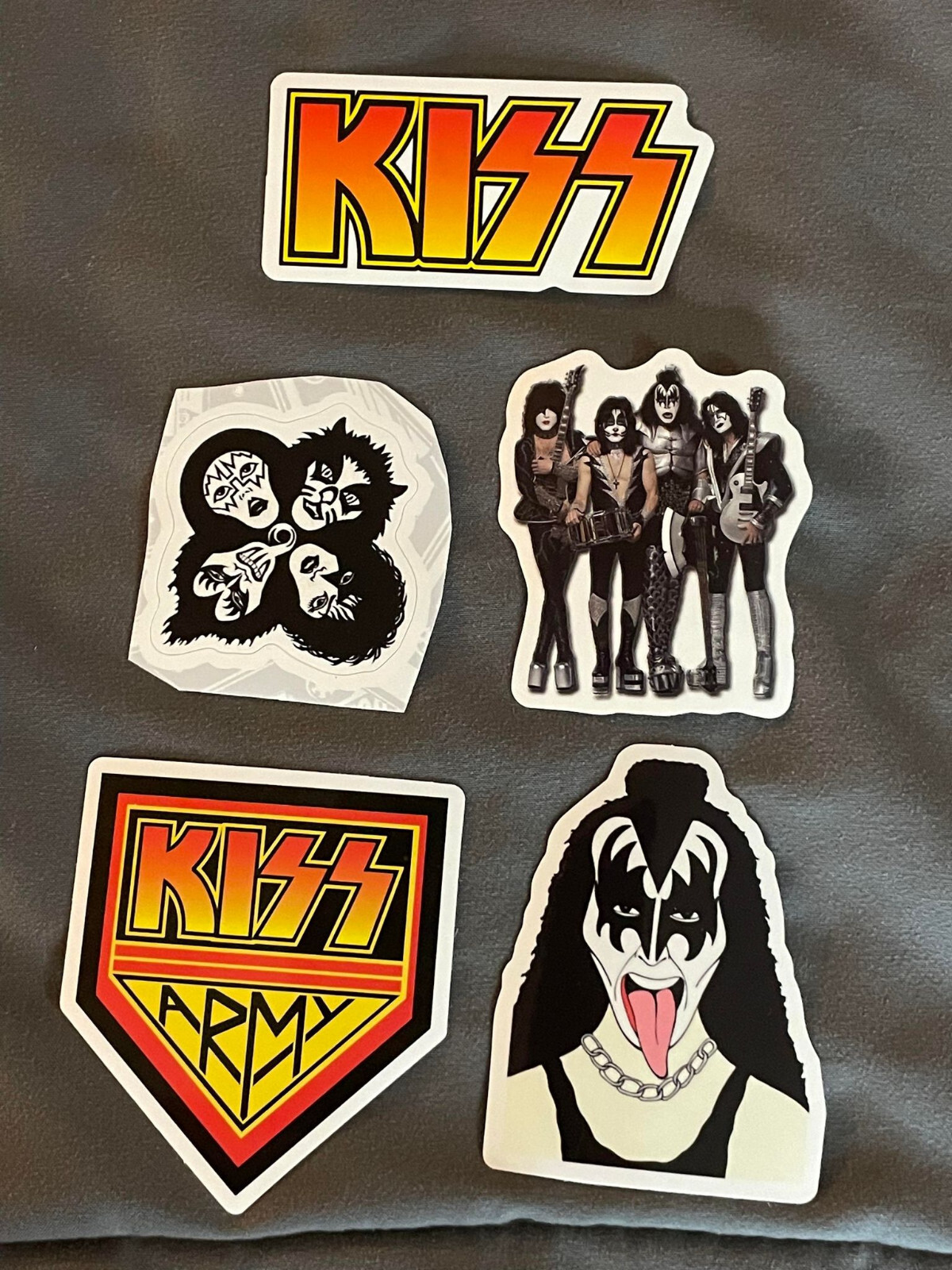 Lot (5) KISS 1 1/4" to 3" Band Logo STICKERS Fast! FREE SHIP! Demon CATMAN Ace
