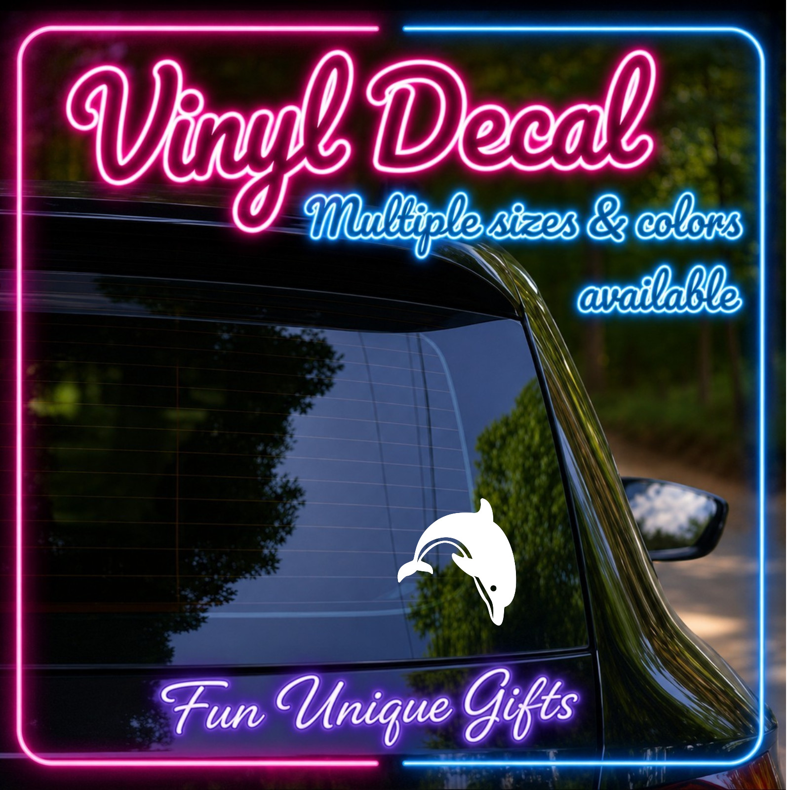 Dolphin Vinyl Decal Sticker -Multiple Colors & Sizes- SHIPS FREE!
