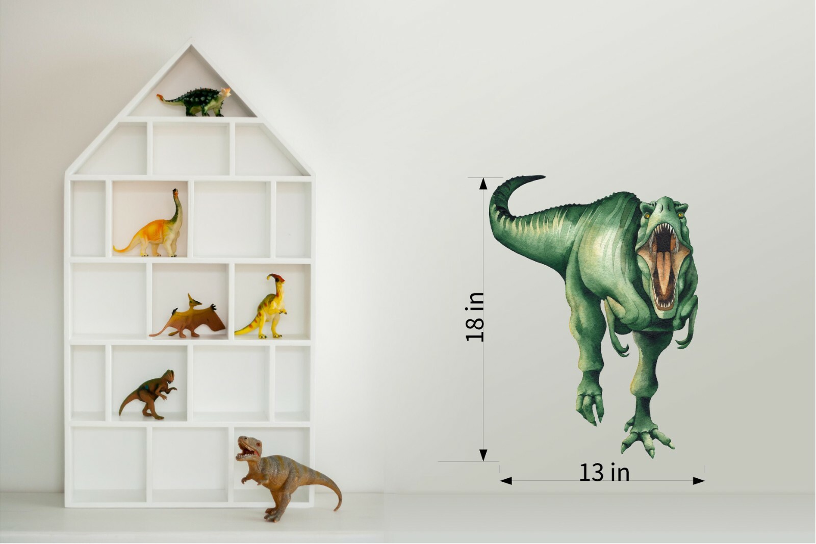 Watercolor T-Rex Dinosaur Wall Decal Removable Fabric Vinyl Wall Sticker Nursery