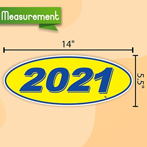 Versa Tags Oval Model Year Car Dealer Window Stickers Proudly 2021 Blue/Yellow