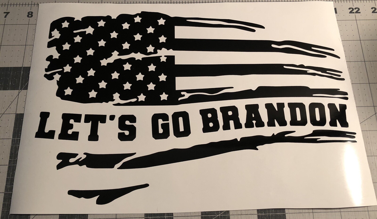 Vinyl Decal for Window – Let's Go Brandon Flag (Various Colors/ Sizes)