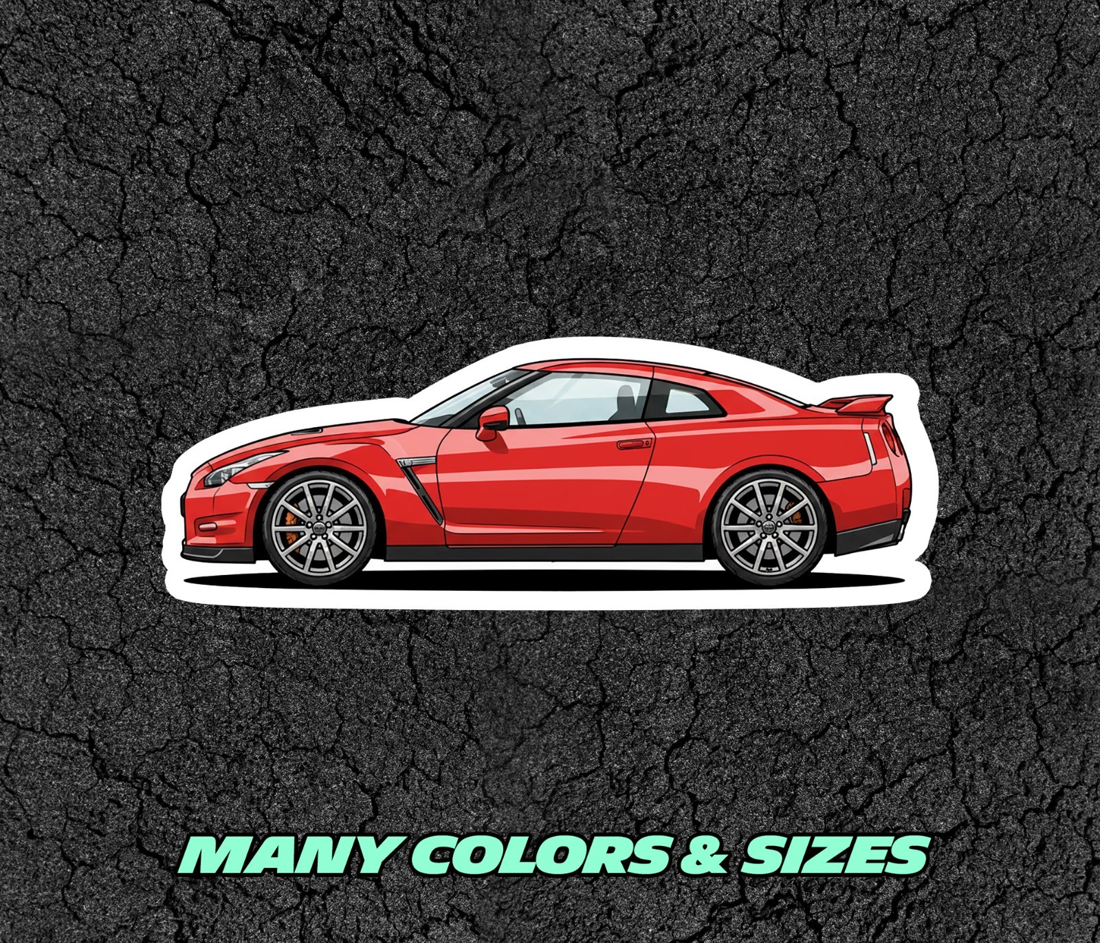 JDM Nissan Skyline GT-R R35 Car Profile Sticker Laptop, Phone, Book, Window
