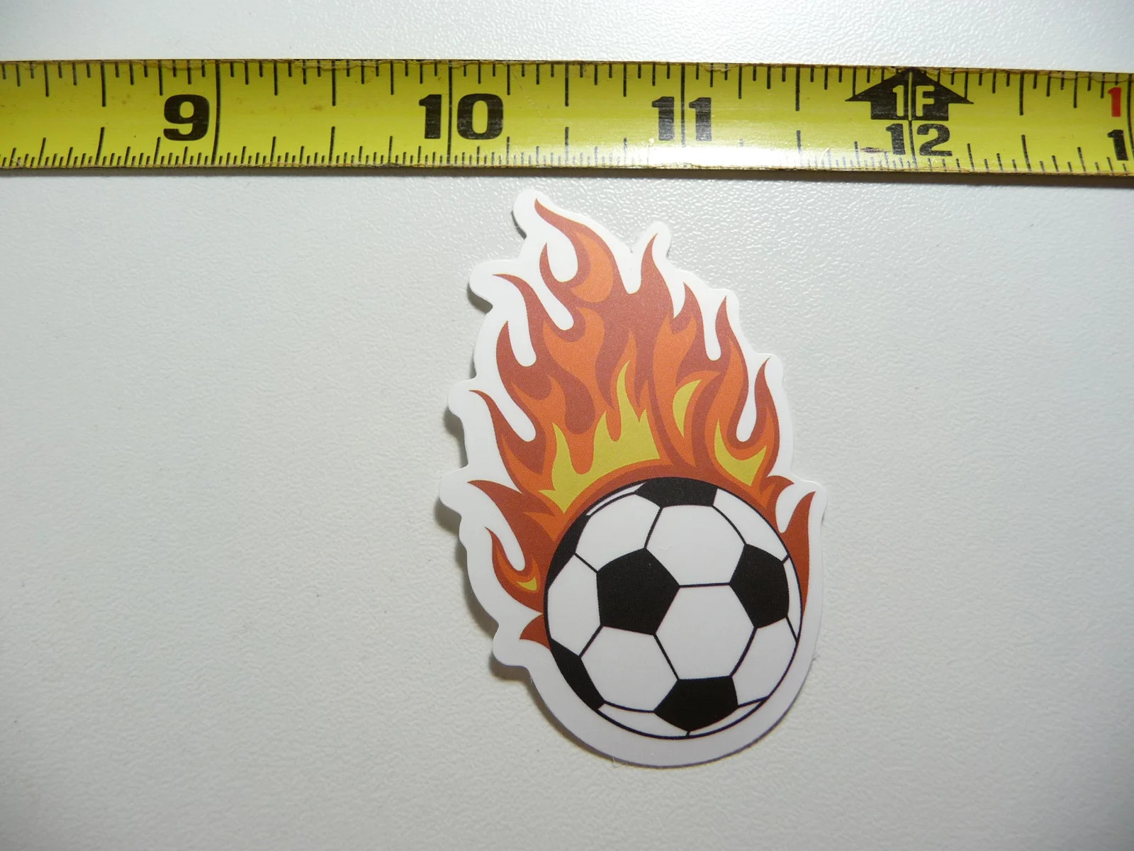 SOCCER BALL FLAMES KICK SMALL STICKER DECAL GAME ATHLETIC SPORTS GAME