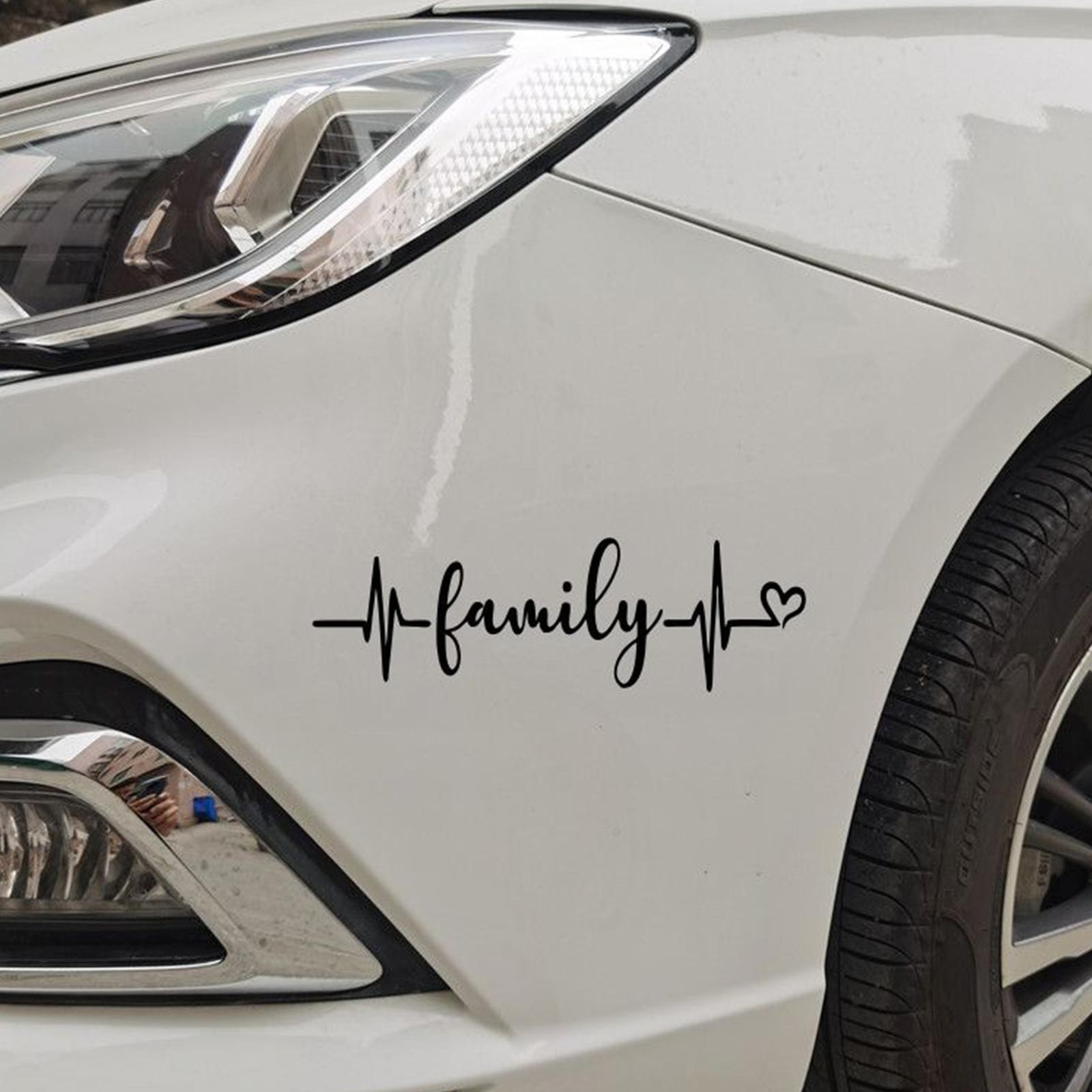 Stick Family Car Decals Heartbeat Die Cut Car Window Vinyl Decal Exquisite Decor