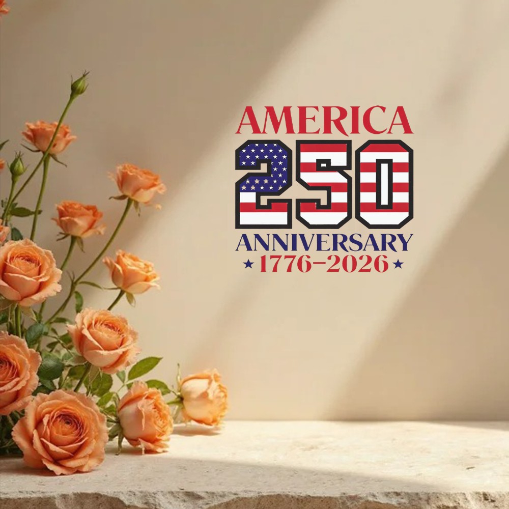 U.S. 250th Anniversary Sticker Waterproof Customizable for Window Car Laptop